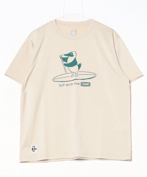 CHUMS(チャムス)の「CHUMS/チャムス 半袖Tシャツ フロントプリント UVケア 速乾 CH01-2540(Tシャツ/カットソー・メンズ・ブラック/ライトベージュ/ホワイト/サーモンピンク・M/L/XL)」の9枚目の写真