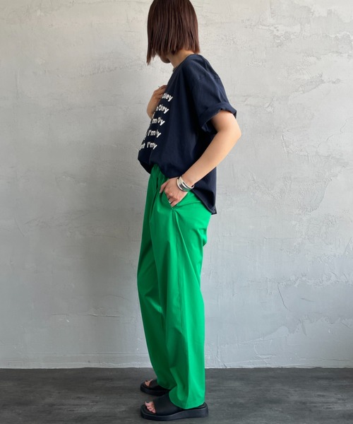 FUNG（ファング）の「[FUNG/ファング] IM ALRIGHT カットオフ プリントＴシャツ（Tシャツ/カットソー・レディース・ネイビー・M）」の14枚目の写真