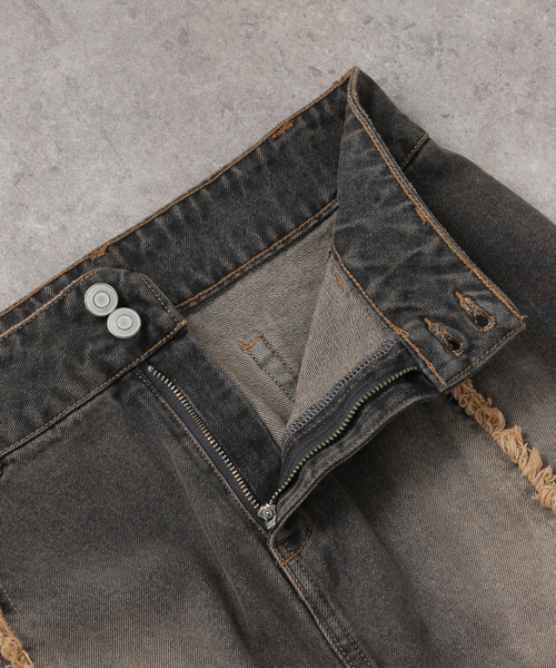 JOINT WORKS（ジョイントワークス）の「フリンジデニムロングスカート（デニムスカート・レディース・ブラック/ベージュ・MEDIUM/SMALL）」の12枚目の写真