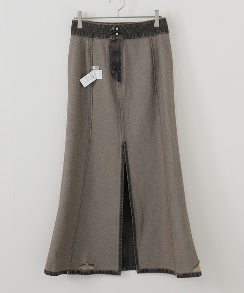 JOINT WORKS（ジョイントワークス）の「フリンジデニムロングスカート（デニムスカート・レディース・ブラック/ベージュ・MEDIUM/SMALL）」の13枚目の写真