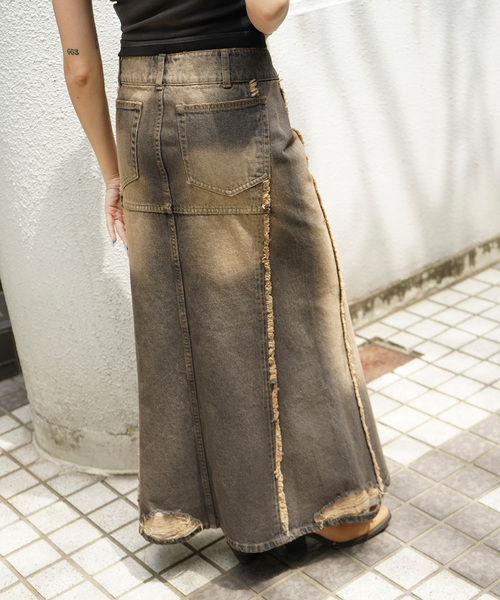 JOINT WORKS（ジョイントワークス）の「フリンジデニムロングスカート（デニムスカート・レディース・ブラック/ベージュ・MEDIUM/SMALL）」の20枚目の写真