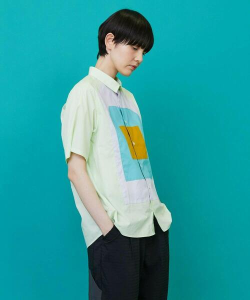 FRAPBOIS（フラボア）の「ターゲットシャツ（シャツ/ブラウス・レディース・ネイビー/ライム・1/2）」の5枚目の写真