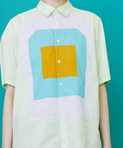 FRAPBOIS（フラボア）の「ターゲットシャツ（シャツ/ブラウス・レディース・ネイビー/ライム・1/2）」の7枚目の写真