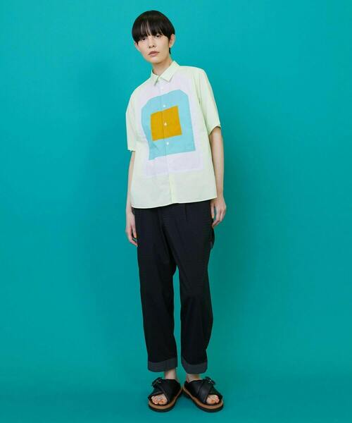 FRAPBOIS（フラボア）の「ターゲットシャツ（シャツ/ブラウス・レディース・ネイビー/ライム・1/2）」の10枚目の写真