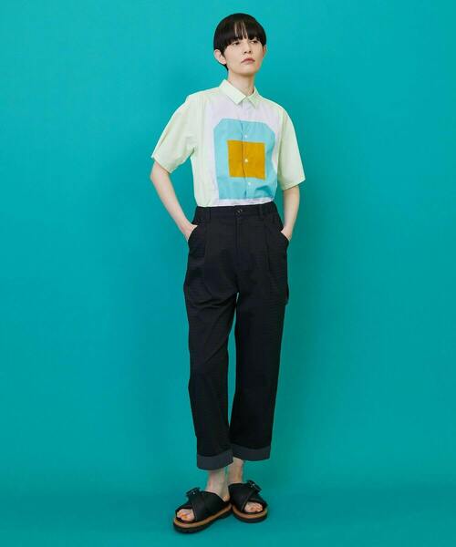 FRAPBOIS（フラボア）の「ターゲットシャツ（シャツ/ブラウス・レディース・ネイビー/ライム・1/2）」の11枚目の写真