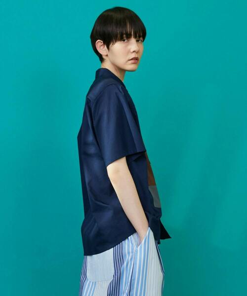 FRAPBOIS（フラボア）の「ターゲットシャツ（シャツ/ブラウス・レディース・ネイビー/ライム・1/2）」の14枚目の写真