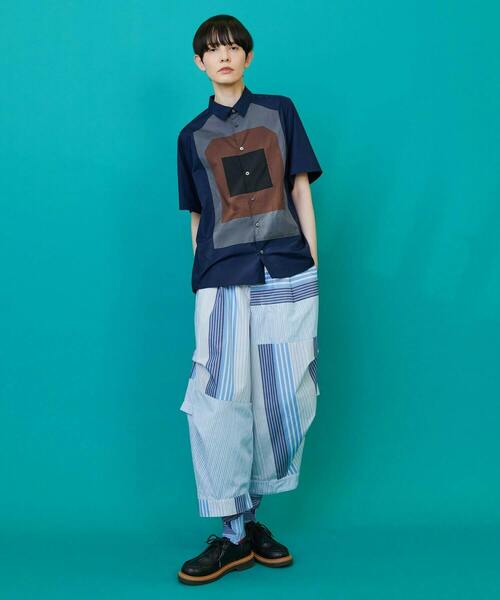 FRAPBOIS（フラボア）の「ターゲットシャツ（シャツ/ブラウス・レディース・ネイビー/ライム・1/2）」の15枚目の写真