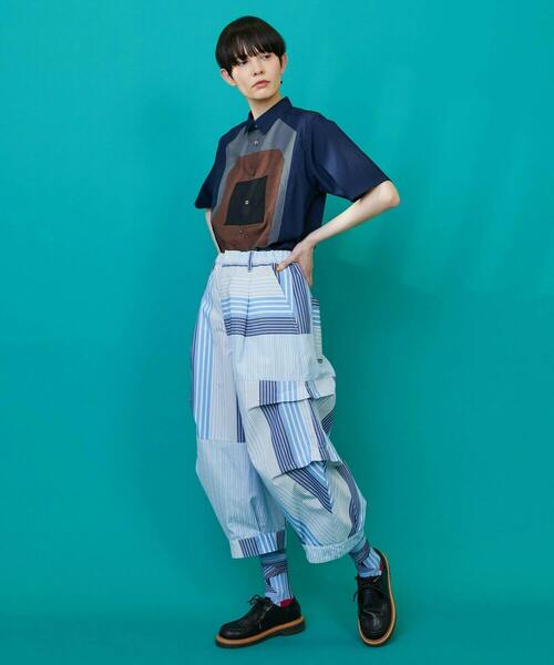 FRAPBOIS（フラボア）の「ターゲットシャツ（シャツ/ブラウス・レディース・ネイビー/ライム・1/2）」の17枚目の写真