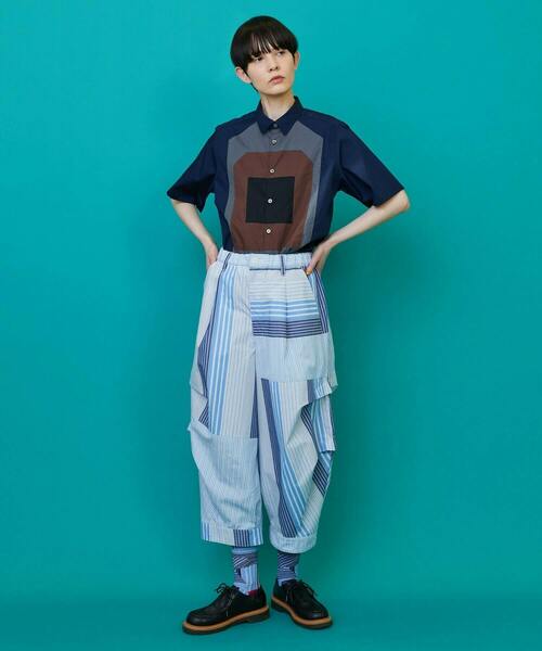 FRAPBOIS（フラボア）の「ターゲットシャツ（シャツ/ブラウス・レディース・ネイビー/ライム・1/2）」の18枚目の写真