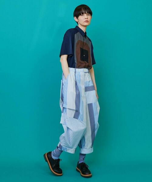 FRAPBOIS（フラボア）の「ターゲットシャツ（シャツ/ブラウス・レディース・ネイビー/ライム・1/2）」の19枚目の写真