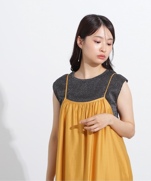 N.(N. Natural Beauty Basic)(エヌエヌナチュラルビューティーベーシック)の「フレンチスリーブラメカットソー(Tシャツ/カットソー・レディース・ライトグリーン/ブラック/グレー・MEDIUM)」の5枚目の写真