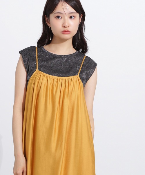 N.(N. Natural Beauty Basic)(エヌエヌナチュラルビューティーベーシック)の「フレンチスリーブラメカットソー(Tシャツ/カットソー・レディース・ライトグリーン/ブラック/グレー・MEDIUM)」の8枚目の写真