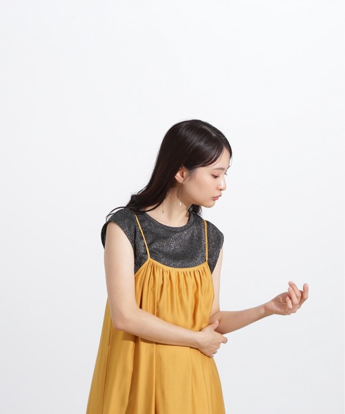 N.(N. Natural Beauty Basic)(エヌエヌナチュラルビューティーベーシック)の「フレンチスリーブラメカットソー(Tシャツ/カットソー・レディース・ライトグリーン/ブラック/グレー・MEDIUM)」の10枚目の写真