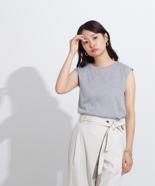 N.(N. Natural Beauty Basic)(エヌエヌナチュラルビューティーベーシック)の「フレンチスリーブラメカットソー(Tシャツ/カットソー・レディース・ライトグリーン/ブラック/グレー・MEDIUM)」の12枚目の写真