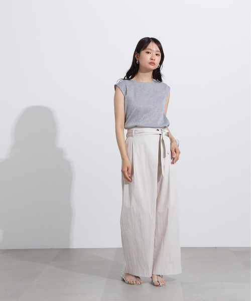 N.(N. Natural Beauty Basic)(エヌエヌナチュラルビューティーベーシック)の「フレンチスリーブラメカットソー(Tシャツ/カットソー・レディース・ライトグリーン/ブラック/グレー・MEDIUM)」の13枚目の写真