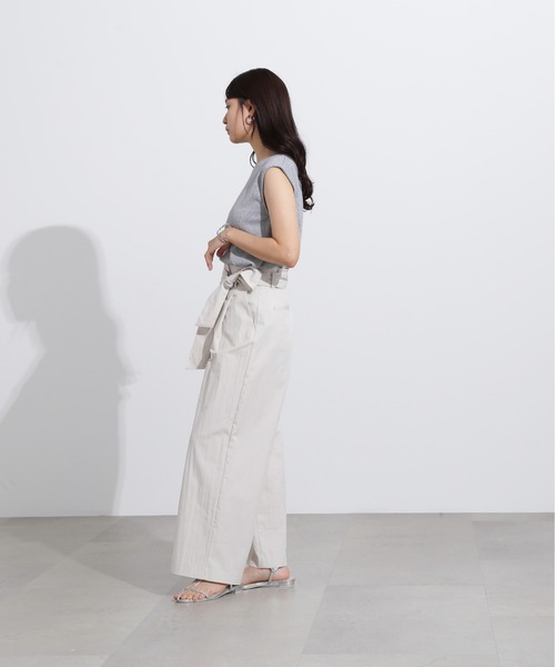 N.(N. Natural Beauty Basic)(エヌエヌナチュラルビューティーベーシック)の「フレンチスリーブラメカットソー(Tシャツ/カットソー・レディース・ライトグリーン/ブラック/グレー・MEDIUM)」の15枚目の写真