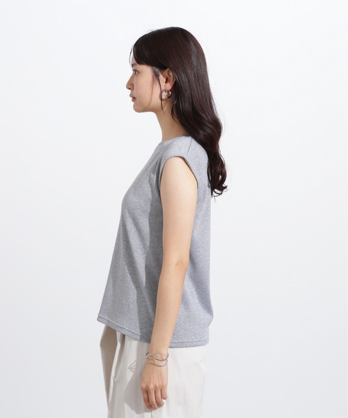 N.(N. Natural Beauty Basic)(エヌエヌナチュラルビューティーベーシック)の「フレンチスリーブラメカットソー(Tシャツ/カットソー・レディース・ライトグリーン/ブラック/グレー・MEDIUM)」の20枚目の写真