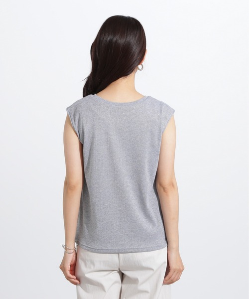 N.(N. Natural Beauty Basic)(エヌエヌナチュラルビューティーベーシック)の「フレンチスリーブラメカットソー(Tシャツ/カットソー・レディース・ライトグリーン/ブラック/グレー・MEDIUM)」の21枚目の写真