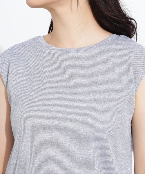N.(N. Natural Beauty Basic)(エヌエヌナチュラルビューティーベーシック)の「フレンチスリーブラメカットソー(Tシャツ/カットソー・レディース・ライトグリーン/ブラック/グレー・MEDIUM)」の22枚目の写真