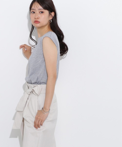 N.(N. Natural Beauty Basic)(エヌエヌナチュラルビューティーベーシック)の「フレンチスリーブラメカットソー(Tシャツ/カットソー・レディース・ライトグリーン/ブラック/グレー・MEDIUM)」の16枚目の写真