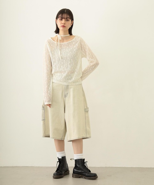 MILKFED.（ミルクフェド）の「LACE L/S TOP（Tシャツ/カットソー・レディース・オフホワイト/ブラック・ONE SIZE）」の15枚目の写真