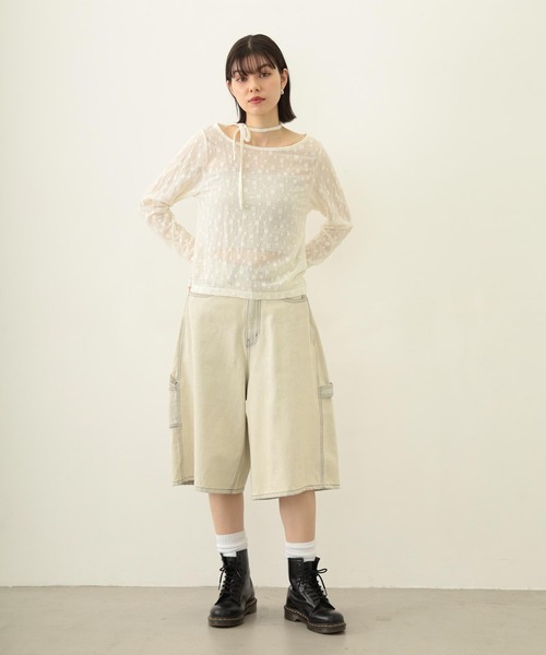 MILKFED.（ミルクフェド）の「LACE L/S TOP（Tシャツ/カットソー・レディース・オフホワイト/ブラック・ONE SIZE）」の16枚目の写真