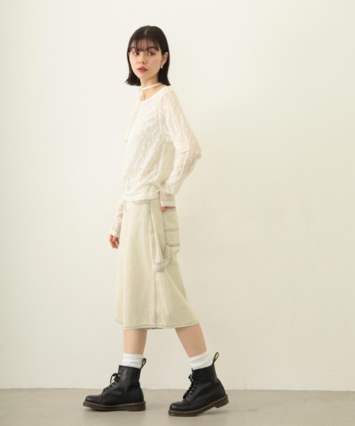 MILKFED.（ミルクフェド）の「LACE L/S TOP（Tシャツ/カットソー・レディース・オフホワイト/ブラック・ONE SIZE）」の17枚目の写真
