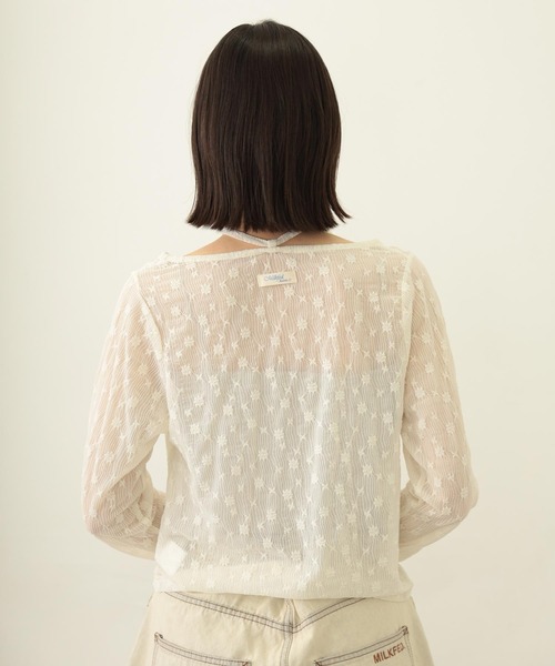 MILKFED.（ミルクフェド）の「LACE L/S TOP（Tシャツ/カットソー・レディース・オフホワイト/ブラック・ONE SIZE）」の12枚目の写真