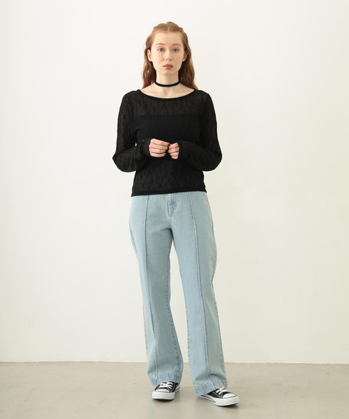 MILKFED.（ミルクフェド）の「LACE L/S TOP（Tシャツ/カットソー・レディース・オフホワイト/ブラック・ONE SIZE）」の22枚目の写真
