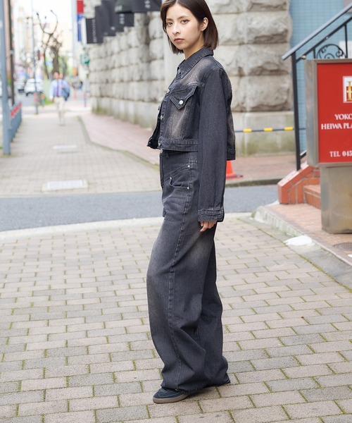 DURAS(デュラス)の「デニムJK&パンツ2点セットアップ(セットアップ・レディース・キャメル/グリーン/ブラック・SMALL/MEDIUM)」の4枚目の写真