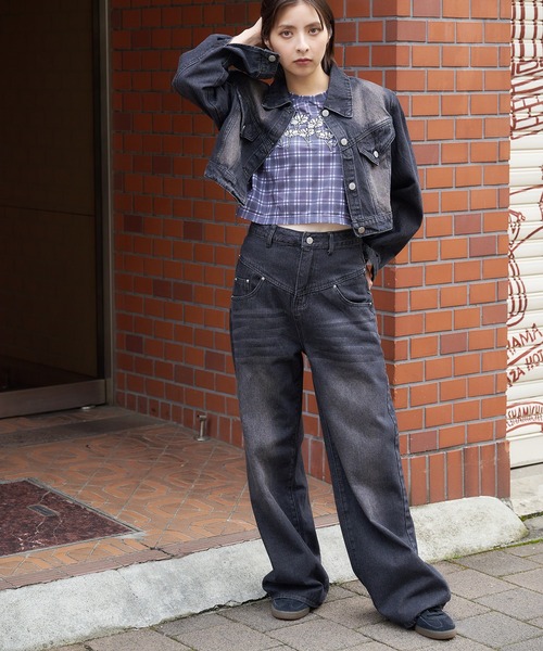 DURAS(デュラス)の「デニムJK&パンツ2点セットアップ(セットアップ・レディース・キャメル/グリーン/ブラック・SMALL/MEDIUM)」の6枚目の写真
