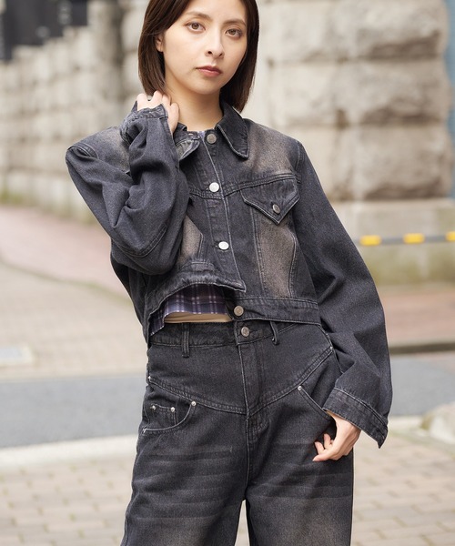 DURAS(デュラス)の「デニムJK&パンツ2点セットアップ(セットアップ・レディース・キャメル/グリーン/ブラック・SMALL/MEDIUM)」の9枚目の写真
