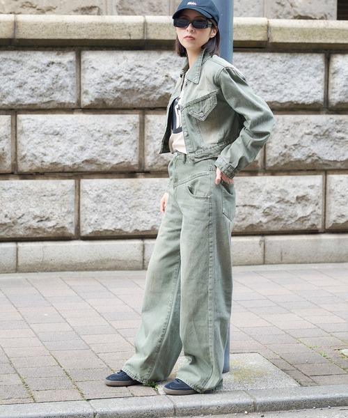 DURAS(デュラス)の「デニムJK&パンツ2点セットアップ(セットアップ・レディース・キャメル/グリーン/ブラック・SMALL/MEDIUM)」の21枚目の写真