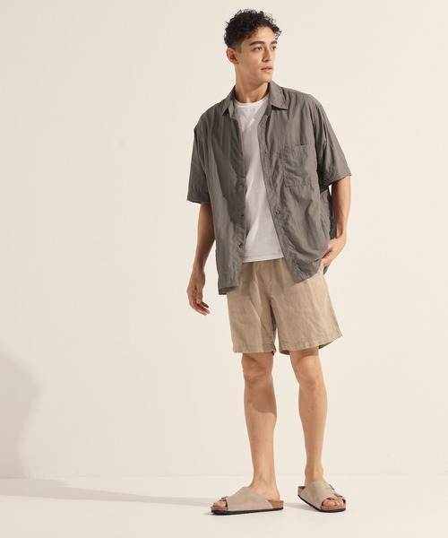 coca(coca)(コカ)の「ライトワッシャーナイロン半袖シャツ(シャツ/ブラウス・メンズ・チャコール/ブラウン・M/L/XL)」の3枚目の写真