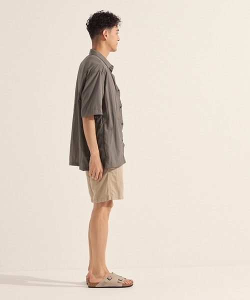 coca(coca)(コカ)の「ライトワッシャーナイロン半袖シャツ(シャツ/ブラウス・メンズ・チャコール/ブラウン・M/L/XL)」の5枚目の写真