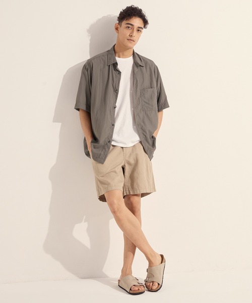 coca(coca)(コカ)の「ライトワッシャーナイロン半袖シャツ(シャツ/ブラウス・メンズ・チャコール/ブラウン・M/L/XL)」の8枚目の写真