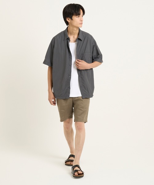 coca(coca)(コカ)の「ライトワッシャーナイロン半袖シャツ(シャツ/ブラウス・メンズ・チャコール/ブラウン・M/L/XL)」の9枚目の写真