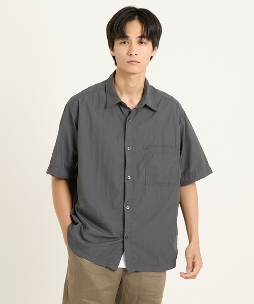 coca(coca)(コカ)の「ライトワッシャーナイロン半袖シャツ(シャツ/ブラウス・メンズ・チャコール/ブラウン・M/L/XL)」の13枚目の写真