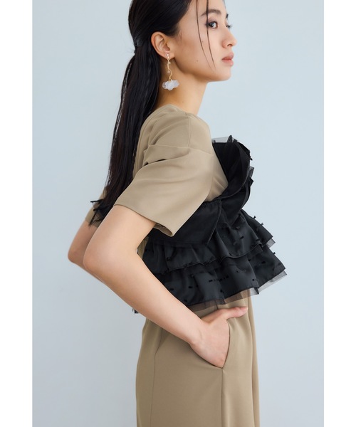 niana(ニアナ)の「リボンジャガードビスチェドレス 2点セット 結婚式 二次会 同窓会 成人式 お呼ばれワンピース パーティードレス オケージョンドレス(ドレス・レディース・ブラック/チャコール/ベージュ・S/M/L)」の15枚目の写真