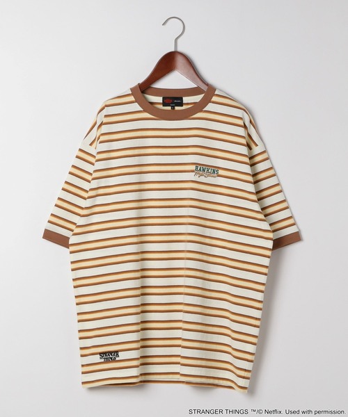 niko and...(ニコアンド)の「【STRANGER THINGS】コラボ ボーダーTシャツ(Tシャツ/カットソー・メンズ・イエロー/ブルー/オフホワイト・LARGE/MEDIUM)」の10枚目の写真