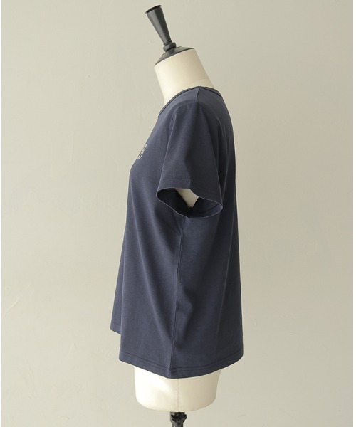 CLEIO(クレイオ)の「【CLEIO】ロゴ刺繍コットンTシャツ LOGO EMBROIDERED COTTON T-SHIRT/980-13616(Tシャツ/カットソー・レディース・ベージュ/ネイビー/アイボリー・FREE)」の16枚目の写真