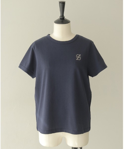 CLEIO(クレイオ)の「【CLEIO】ロゴ刺繍コットンTシャツ LOGO EMBROIDERED COTTON T-SHIRT/980-13616(Tシャツ/カットソー・レディース・ベージュ/ネイビー/アイボリー・FREE)」の15枚目の写真