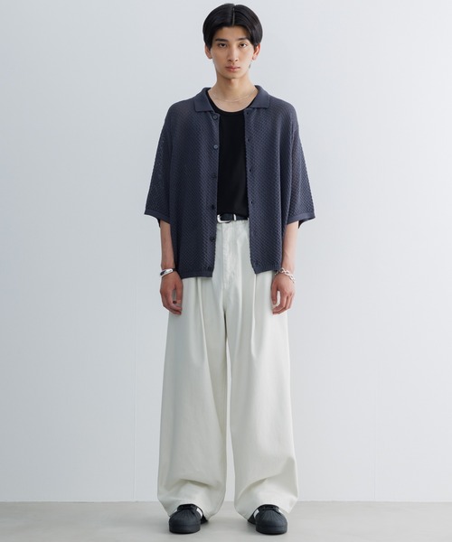 Half sleeve mesh knit shirt / ハーフスリーブメッシュニット