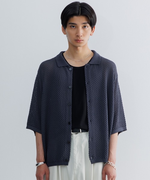 Half sleeve mesh knit shirt / ハーフスリーブメッシュニット