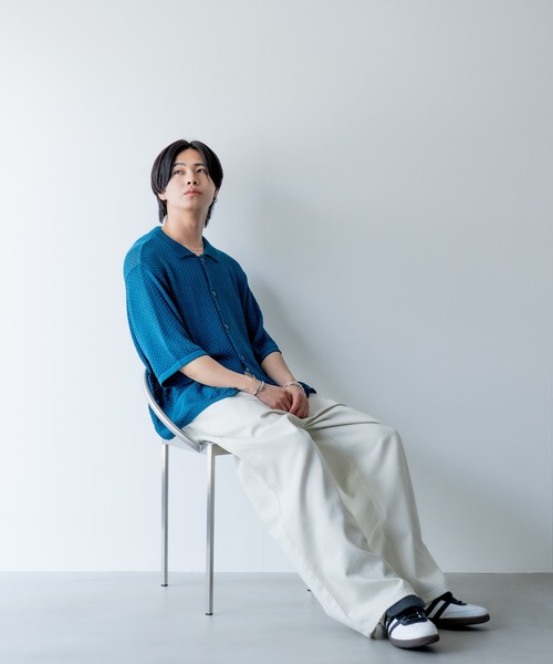 Half sleeve mesh knit shirt / ハーフスリーブメッシュニット