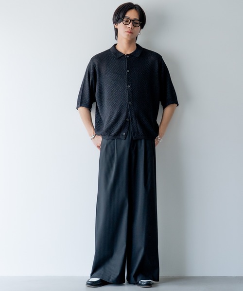 Half sleeve mesh knit shirt / ハーフスリーブメッシュニット