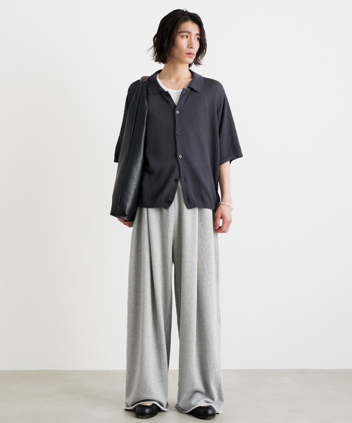 SINSS(シンス)の「Half sleeve mesh knit shirt / ハーフスリーブメッシュニットシャツ(シャツ/ブラウス・メンズ・ブルー/ブラック/チャコール・SMALL/MEDIUM/LARGE)」の14枚目の写真