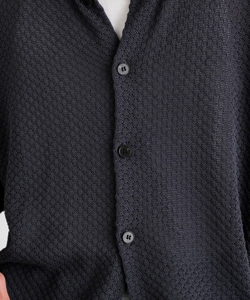 t_a ティーエー 23SS Mesh Half Sleeve ハーフスリーブメッシュTシャツ ブラック U SINSS シャツ Half sleeve mesh knit shirt / ハーフスリーブメッシュ