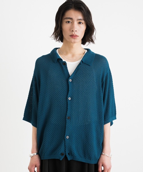 Half sleeve mesh knit shirt / ハーフスリーブメッシュニットシャツ