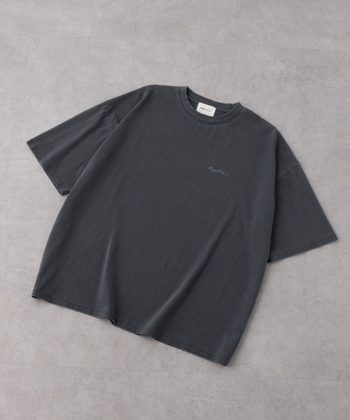 EMMA CLOTHES（エマクローズ）の「ヴィンテージライク ピグメント加工 フラワーグラフィックプリント オーバーサイズ半袖Tシャツ（Tシャツ/カットソー・レディース・ブラック系1/ブラック系/ホワイト系/ホワイト系1/ネイビー系・M/L）」の9枚目の写真